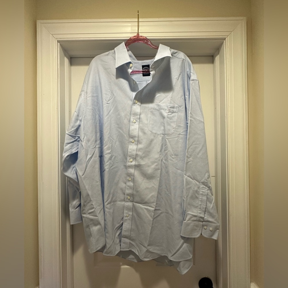 Brooks Brothers 20 36/37 (4XL) Long Sleeve Dress Shirt Blue and White Checkered